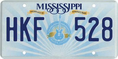 MS license plate HKF528