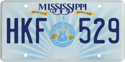 MS license plate HKF529