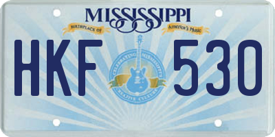 MS license plate HKF530