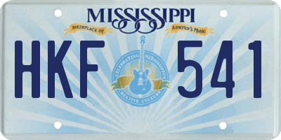 MS license plate HKF541