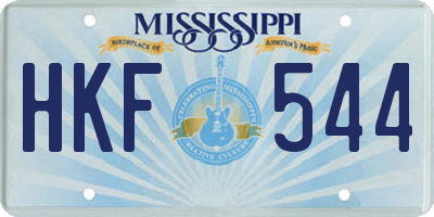 MS license plate HKF544