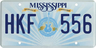 MS license plate HKF556