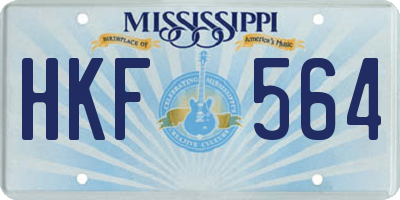 MS license plate HKF564