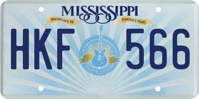 MS license plate HKF566