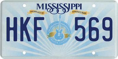 MS license plate HKF569