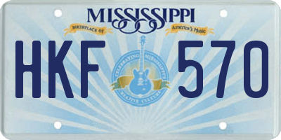 MS license plate HKF570