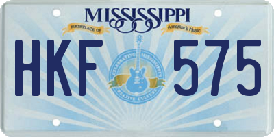 MS license plate HKF575