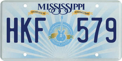 MS license plate HKF579