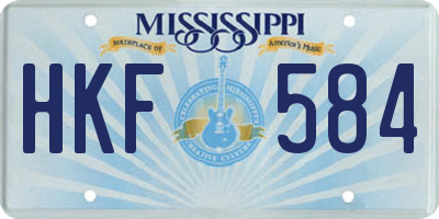 MS license plate HKF584