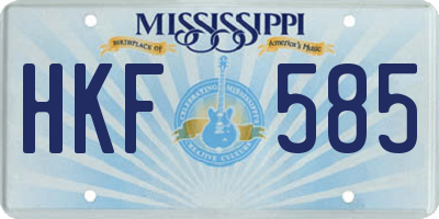 MS license plate HKF585