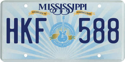 MS license plate HKF588
