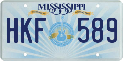 MS license plate HKF589