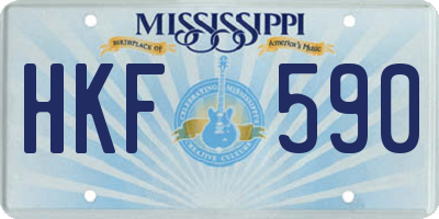 MS license plate HKF590