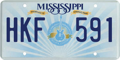 MS license plate HKF591