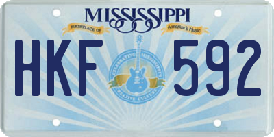 MS license plate HKF592