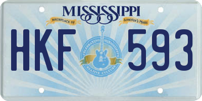 MS license plate HKF593