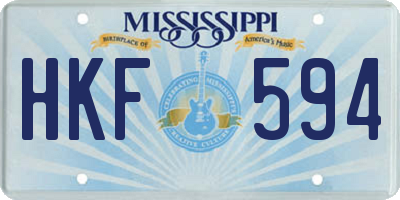 MS license plate HKF594
