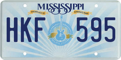 MS license plate HKF595