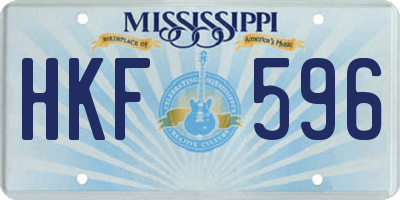 MS license plate HKF596