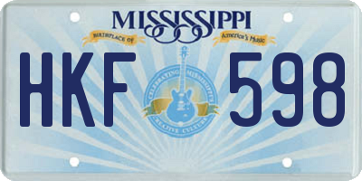 MS license plate HKF598