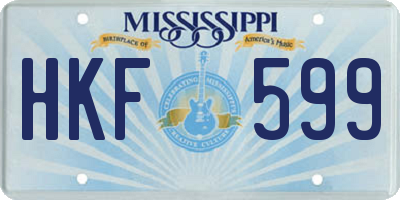 MS license plate HKF599