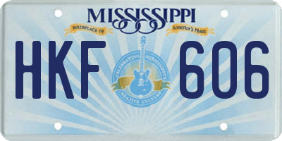 MS license plate HKF606