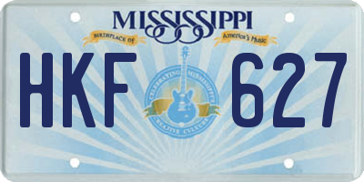 MS license plate HKF627