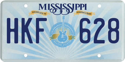 MS license plate HKF628