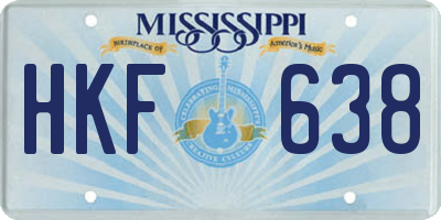 MS license plate HKF638