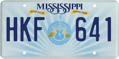 MS license plate HKF641