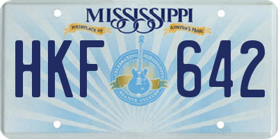 MS license plate HKF642