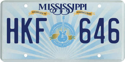 MS license plate HKF646