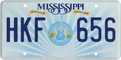 MS license plate HKF656