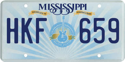 MS license plate HKF659