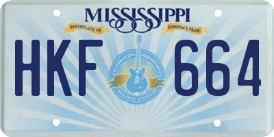 MS license plate HKF664