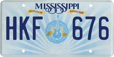 MS license plate HKF676