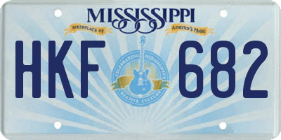 MS license plate HKF682