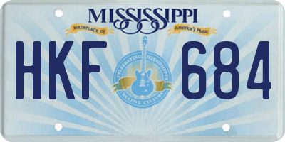 MS license plate HKF684