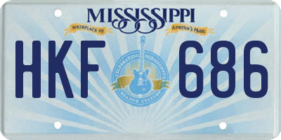 MS license plate HKF686