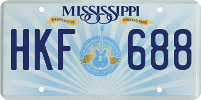 MS license plate HKF688