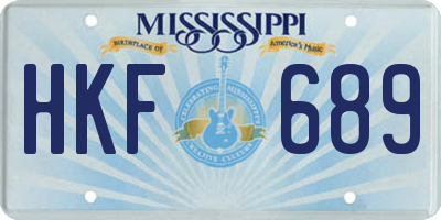MS license plate HKF689
