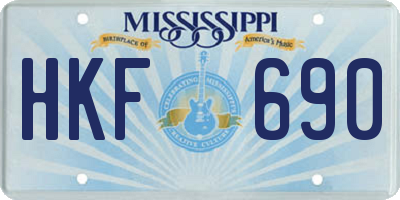 MS license plate HKF690