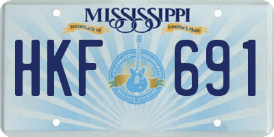 MS license plate HKF691