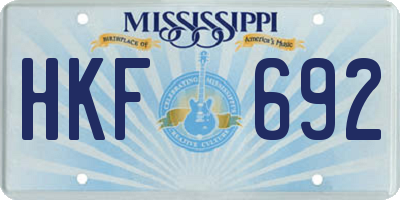 MS license plate HKF692