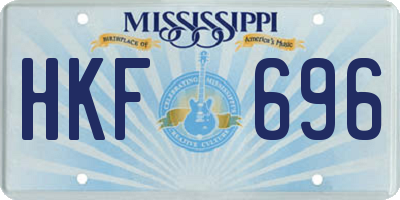 MS license plate HKF696