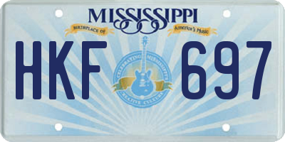 MS license plate HKF697