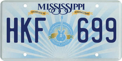 MS license plate HKF699