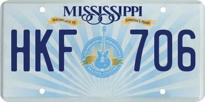 MS license plate HKF706