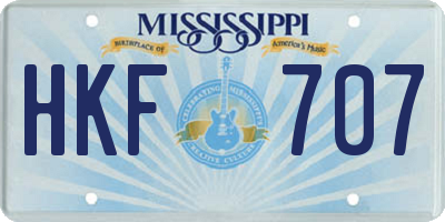 MS license plate HKF707