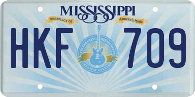 MS license plate HKF709